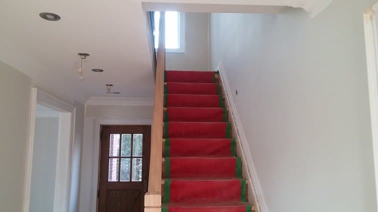 Stairway painting in progress in Etobicoke